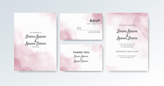 Wedding invitation with abstract watercolor background