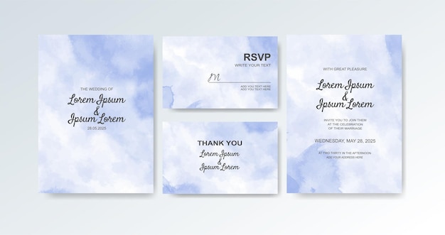 Wedding invitation with abstract watercolor background