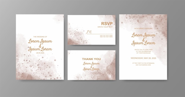 Wedding invitation with abstract watercolor background