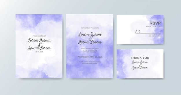 Wedding invitation with abstract watercolor background