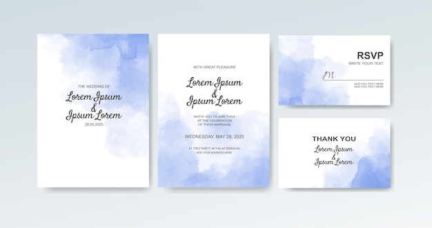 Wedding invitation with abstract watercolor background