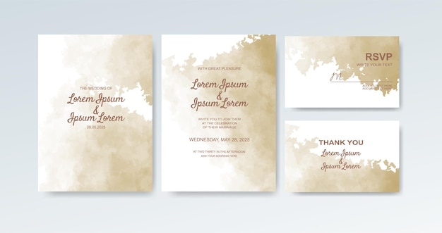 Wedding invitation with abstract watercolor background