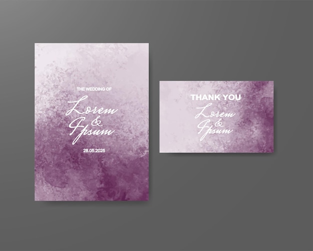 Wedding invitation with abstract watercolor background