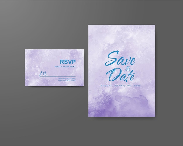 Wedding invitation with abstract watercolor background