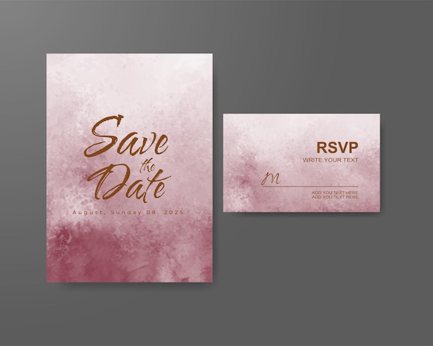 Wedding invitation with abstract watercolor background