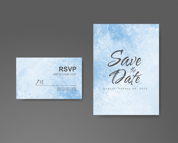 Wedding invitation with abstract watercolor background