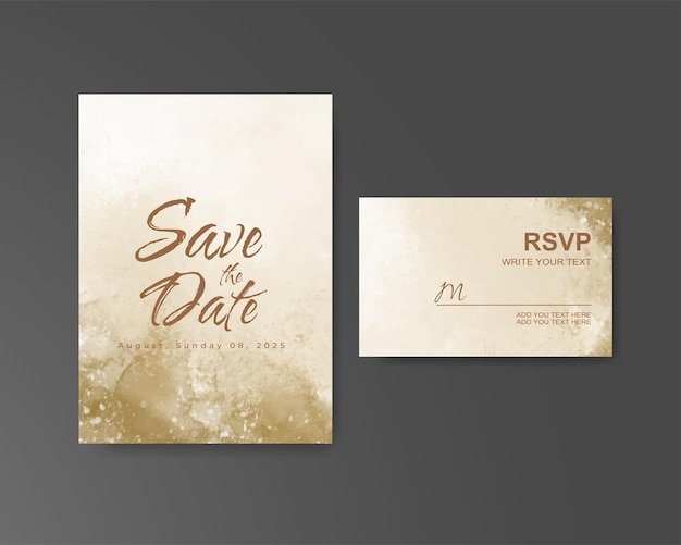 Wedding invitation with abstract watercolor background