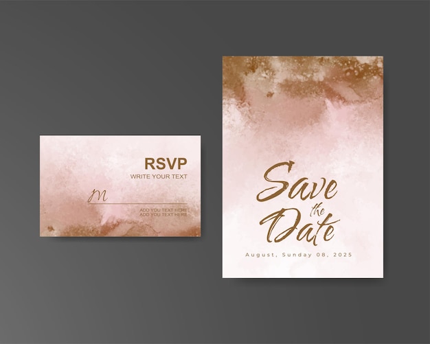 Wedding invitation with abstract watercolor background