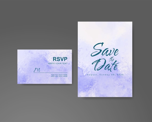 Wedding invitation with abstract watercolor background