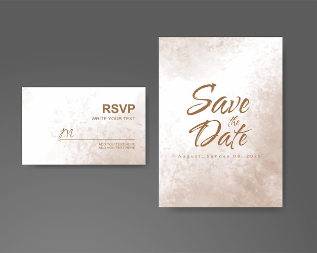 Wedding invitation with abstract watercolor background