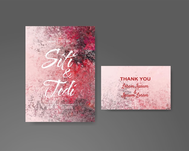 Wedding invitation with abstract watercolor background