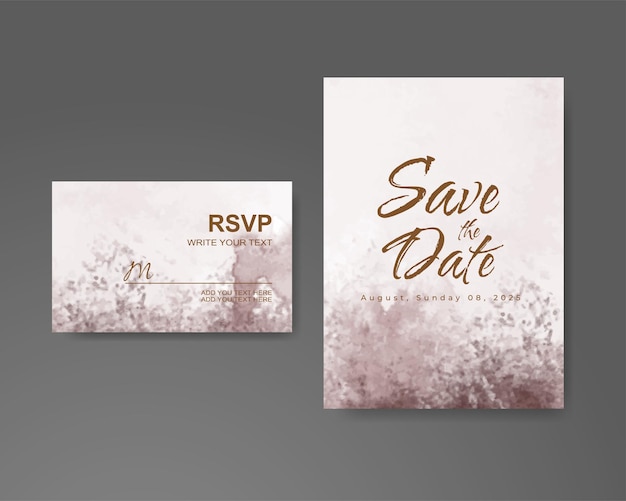 Wedding invitation with abstract watercolor background