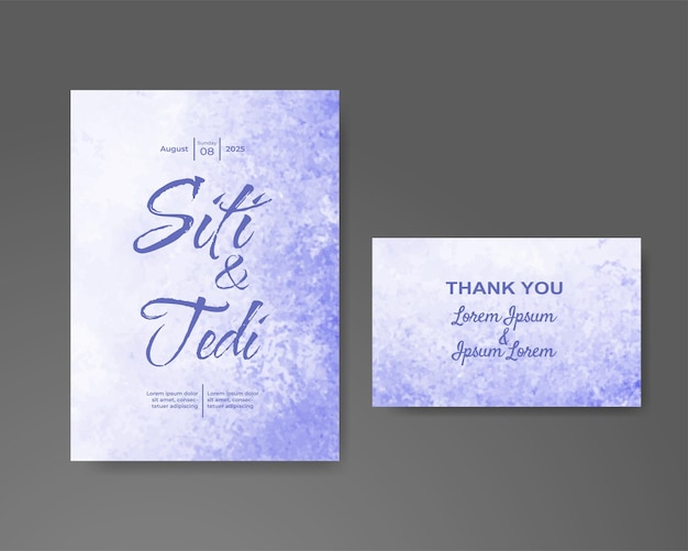 Wedding invitation with abstract watercolor background