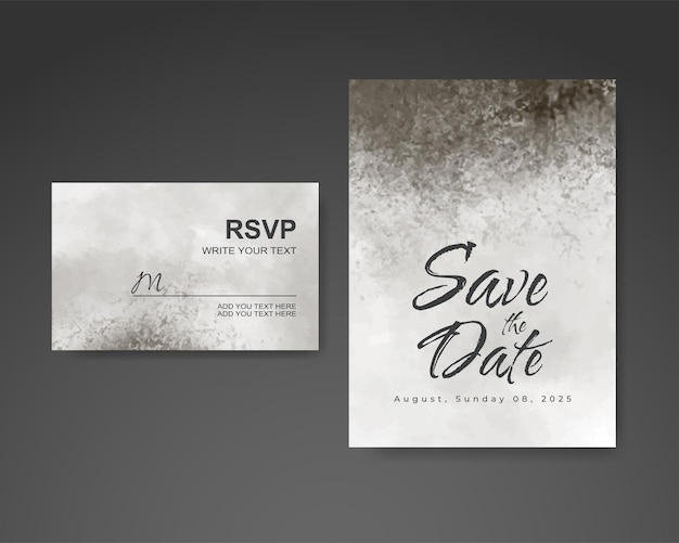 Wedding invitation with abstract watercolor background