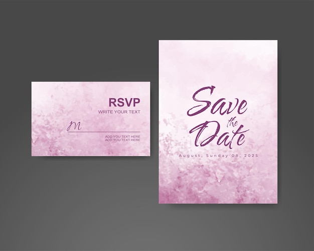 Wedding invitation with abstract watercolor background