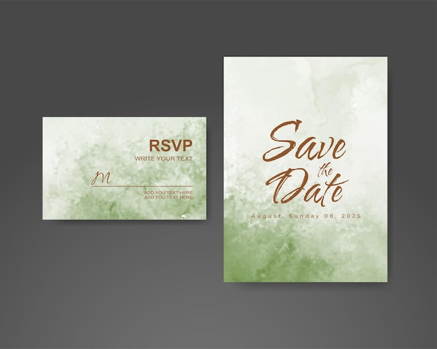 Wedding invitation with abstract watercolor background