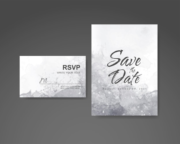 Wedding invitation with abstract watercolor background