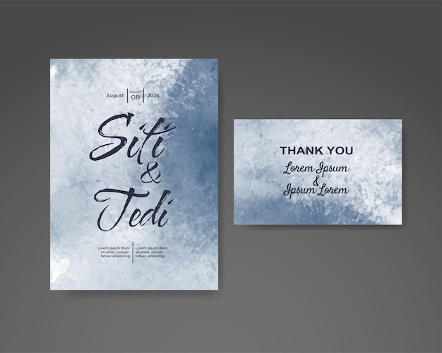 Wedding invitation with abstract watercolor background