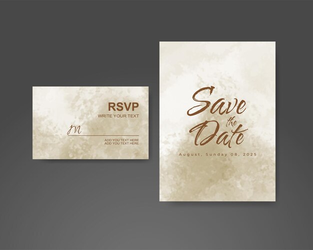 Wedding invitation with abstract watercolor background