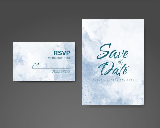 Wedding invitation with abstract watercolor background