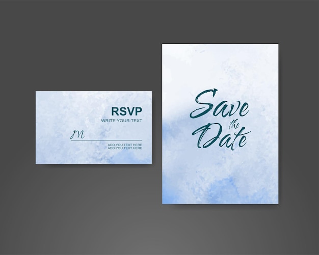 Wedding invitation with abstract watercolor background