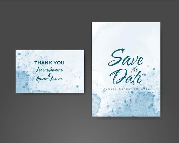 Wedding invitation with abstract watercolor background