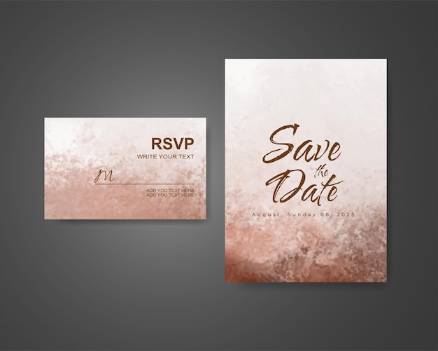 Wedding invitation with abstract watercolor background