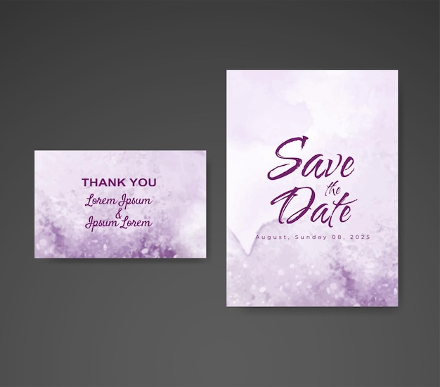 Wedding invitation with abstract watercolor background