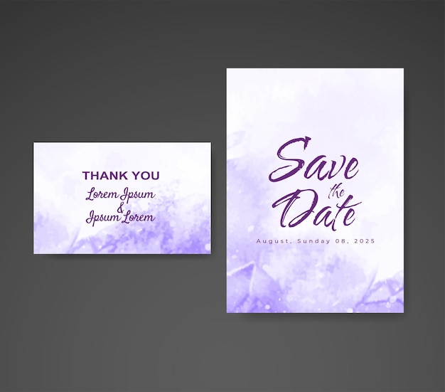 Wedding invitation with abstract watercolor background