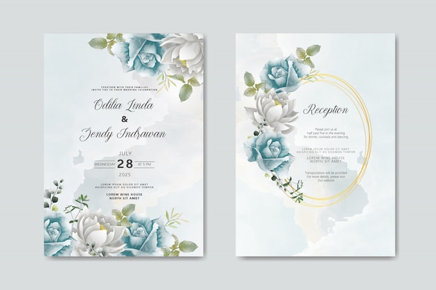 Wedding invitation with beautiful and elegant floral