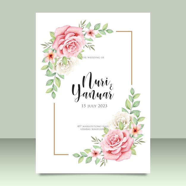 Wedding invitation with beautiful floral