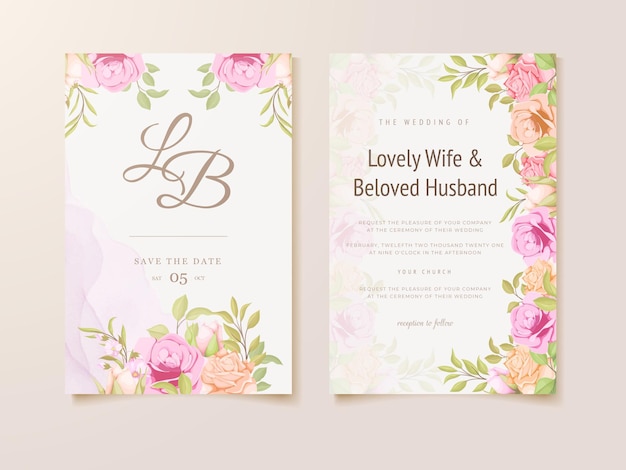 Wedding Invitation With Beautifull Floral Concept Template Design