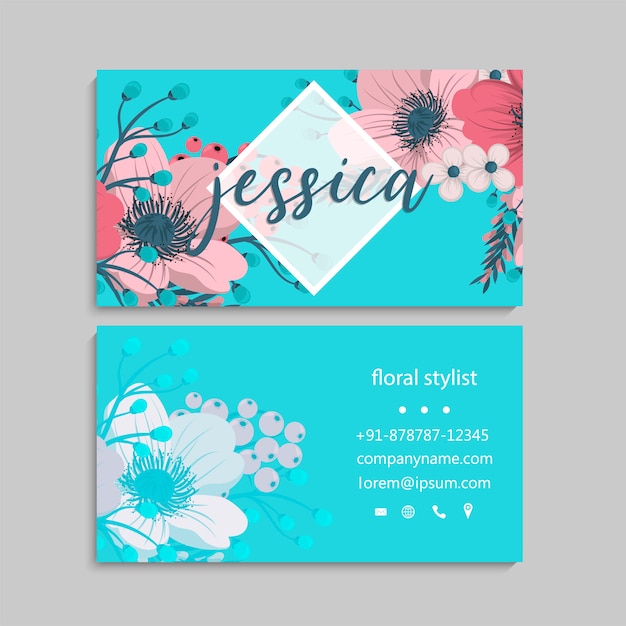 Wedding invitation with colorful flower.