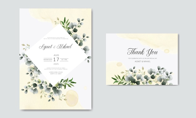 wedding invitation with luxury and beauty floral themes