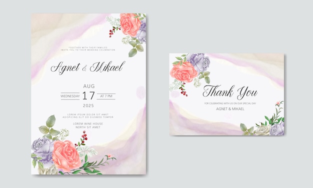 Wedding invitation with luxury and beauty floral