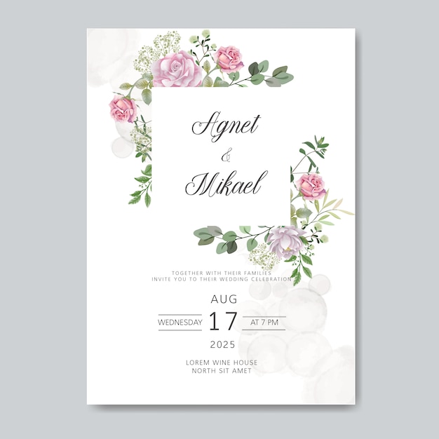 Wedding invitation with luxury and beauty floral