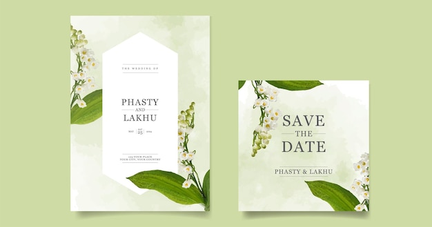 Wedding invitations card with beautiful floral