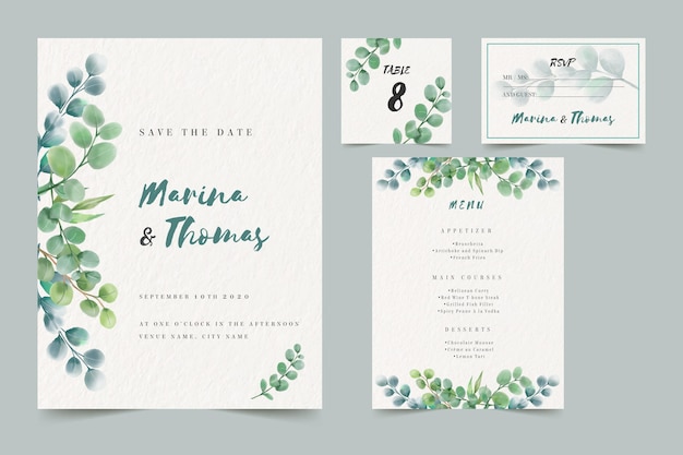 Wedding invite pack template