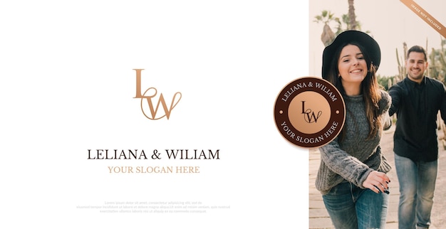 Wedding Logo Initial LW Logo Design Vector