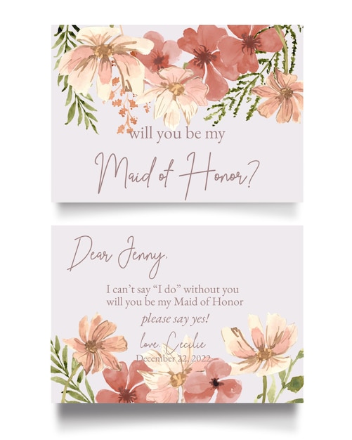 wedding maid of honor bridesmaid invitation