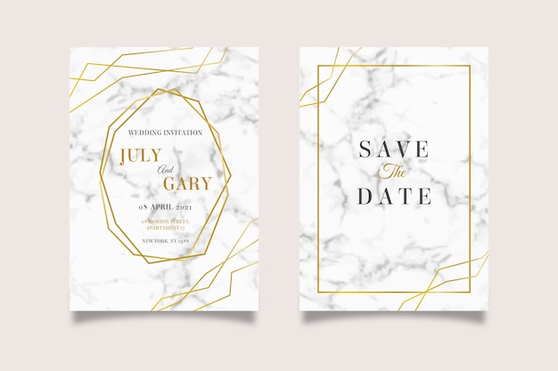 Wedding marble card template