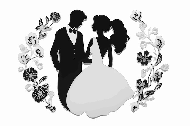 Wedding Marrying Engagement Icons Vector Illustration AI Generative