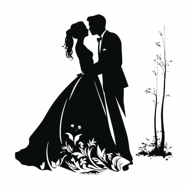 wedding officiant vector silhouette