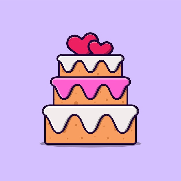 wedding party cake vector icon isolated object