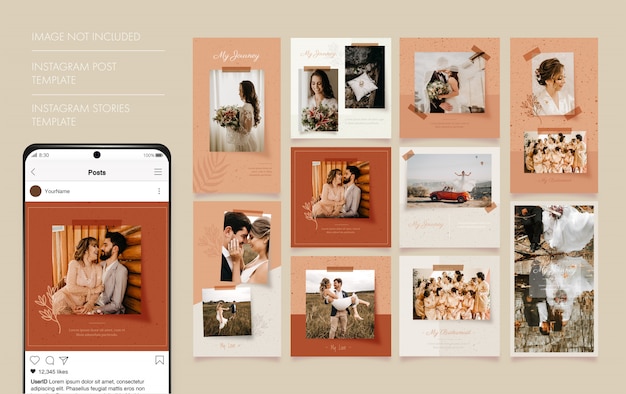 Wedding photograph social media instagram post banner template