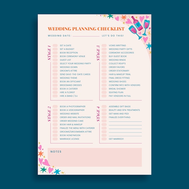 Wedding planning checklist  template design