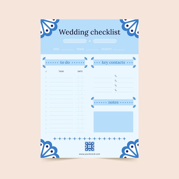 Wedding planning  checklist template