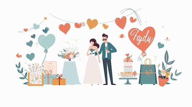 Vector wedding planning day hand drawn style vector design