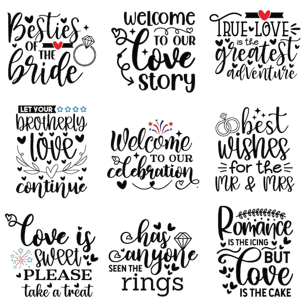 Vector wedding quote svg