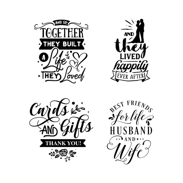 Vector wedding quotes typography lettering for tshirt design